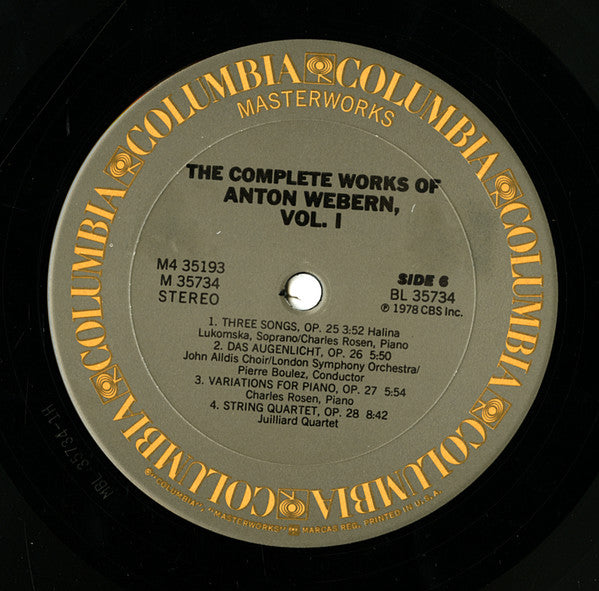 The Complete Works Of Anton Webern, Volume 1 (Op. 1-31)
