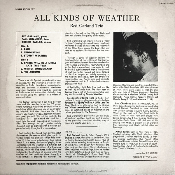 Release: All Kinds Of Weather-Vinyl-US-1985-OJC-193, P-7148-4193401