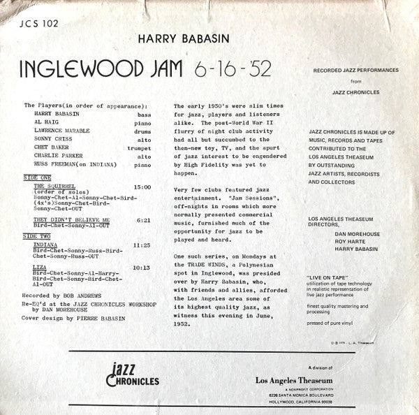 Inglewood Jam 6-16-52