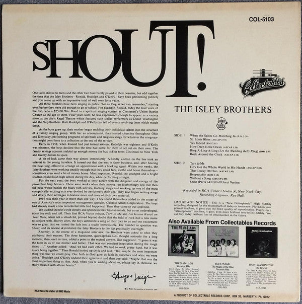Master Release: Shout! by The Isley Brothers
