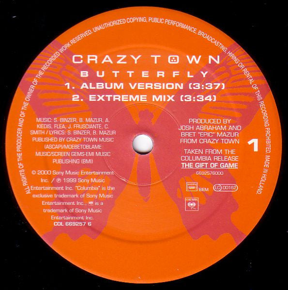 Master Release: Butterfly by Crazy Town