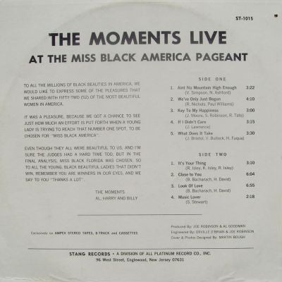 Master Release: Live At The Miss Black America Pageant by The Moments