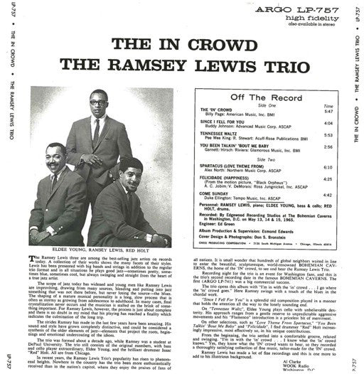 Master Release: The In Crowd by The Ramsey Lewis Trio