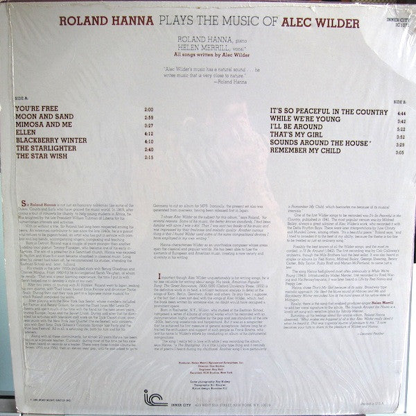 Release: Roland Hanna Plays The Music Of Alec Wilder-Vinyl-US-1980-IC 1072-2820465
