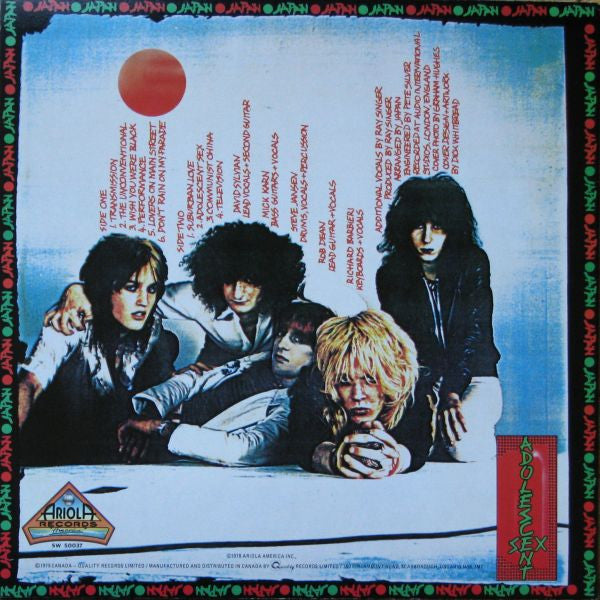 Release: Adolescent Sex-Vinyl-Canada-1979-SW 50037-1585971