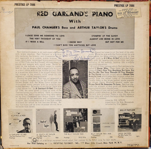 Master Release: Red Garland's Piano by Red Garland