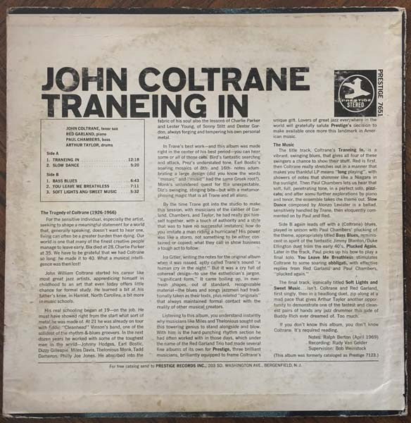 Release: John Coltrane With The Red Garland Trio-Vinyl-US-1969-PR 7651, PRST 7651-11354797