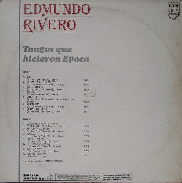 Master Release: Tangos Que Hicieron Epoca by Edmundo Rivero