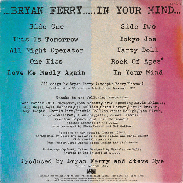 Release: In Your Mind-Vinyl-US-1977-SD 18216-15257001