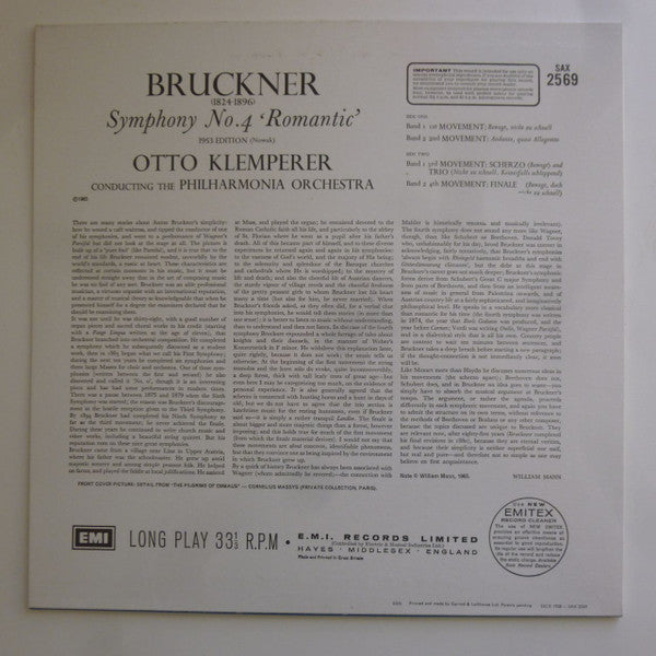 Release: Symphony No. 4 "Romantic"-Vinyl-UK-2009-SAX 2569, SAX 2569, SAX 2569-14502348