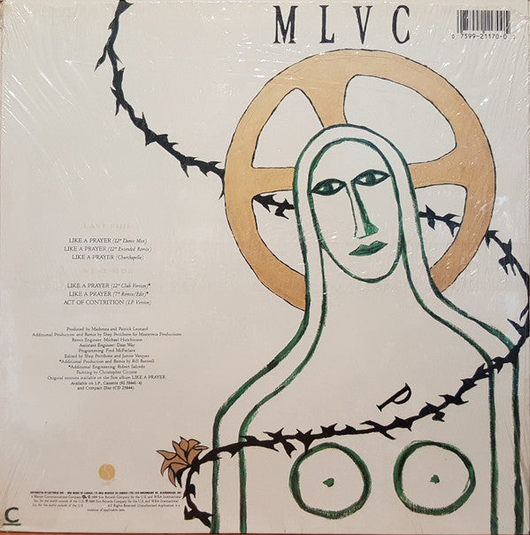 Release: Like A Prayer-Vinyl-Canada-1989-92-11700, 92 11700-13617709