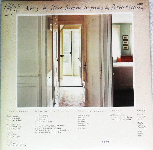 Master Release: Home · Music By Steve Swallow To Poems By Robert Creeley by Steve Swallow