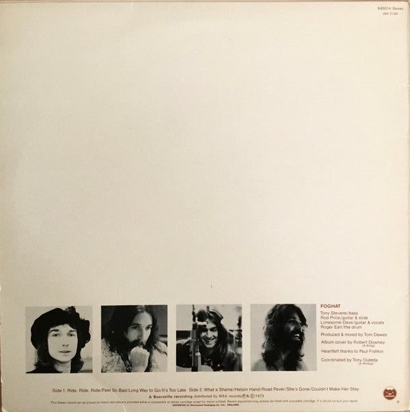 Release: Foghat-Vinyl-UK-1973-K45514-15604320