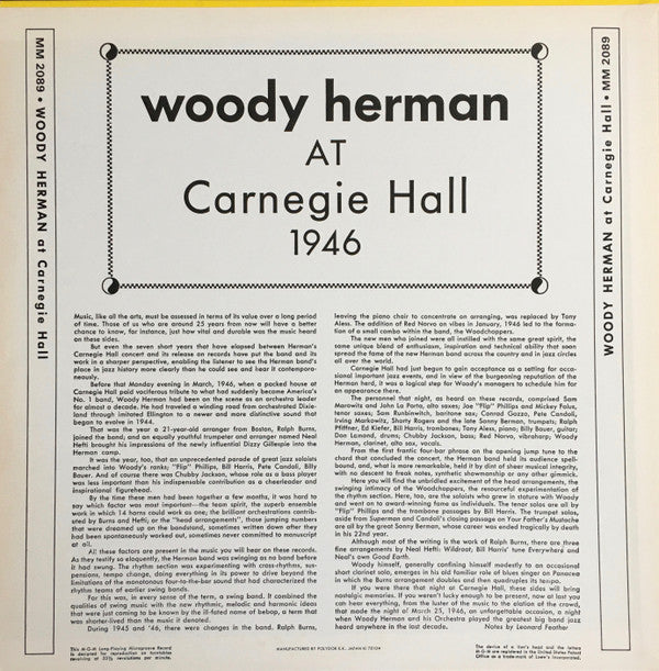 Master Release: At Carnegie Hall, 1946 by Woody Herman & The Herd