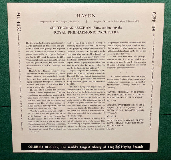 Master Release: Surprise Symphony No. 94 in G Major / Drum Roll Symphony No. 103 in E Flat Major by Joseph Haydn