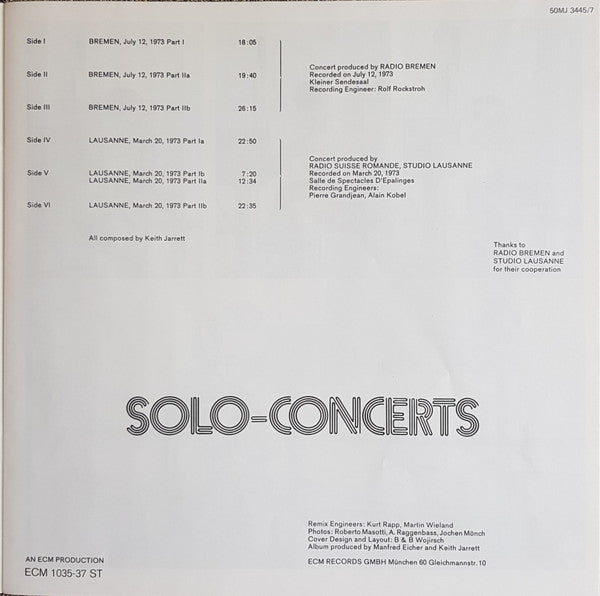Solo Concerts: Bremen / Lausanne