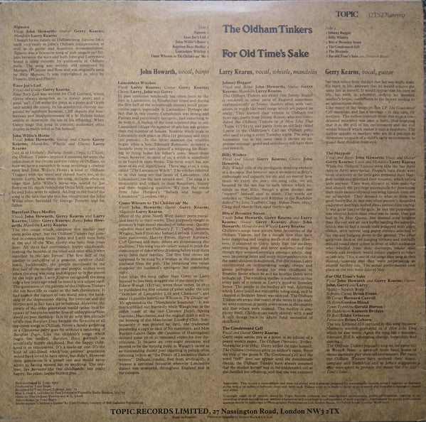 Master Release: For Old Time's Sake by The Oldham Tinkers