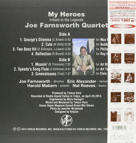 Master Release: My Heroes, tribute to the Legends by Joe Farnsworth Quartet