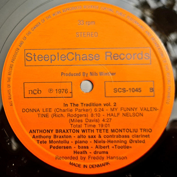 Master Release: In The Tradition Volume 2 by Anthony Braxton