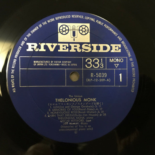 The Unique Thelonious Monk
