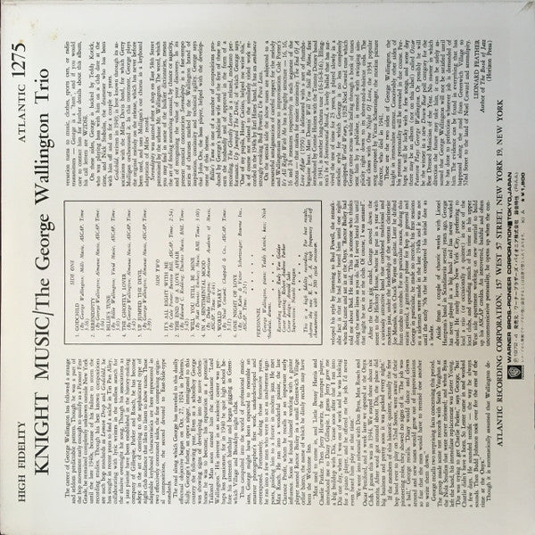 Master Release: Knight Music: George Wallington Plays 5 Originals And 6 Standards by George Wallington