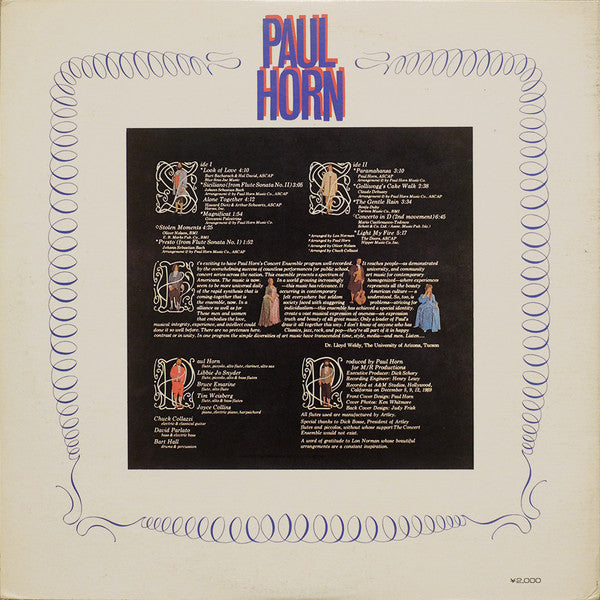 Master Release: Paul Horn & The Concert Ensemble by Paul Horn & The Concert Ensemble