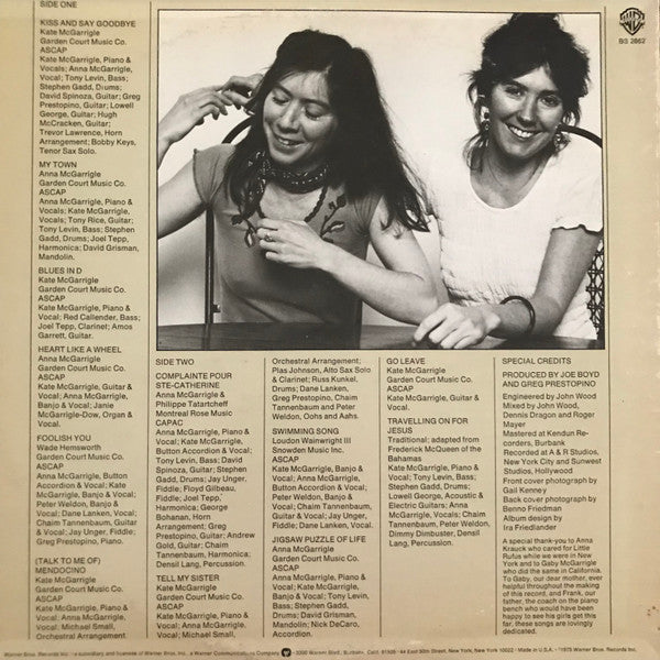 Master Release: Kate & Anna McGarrigle by Kate & Anna McGarrigle