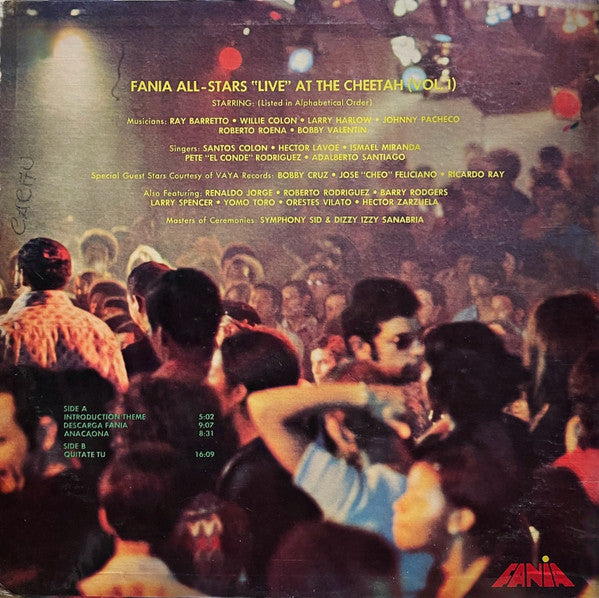 Master Release: "Live" At The Cheetah (Vol. 1) by Fania All Stars