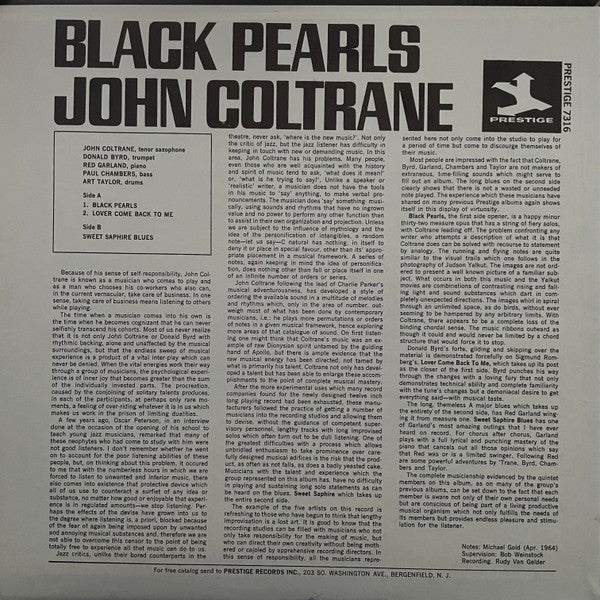 Release: Black Pearls-Vinyl-US-None-P-7316-21706510