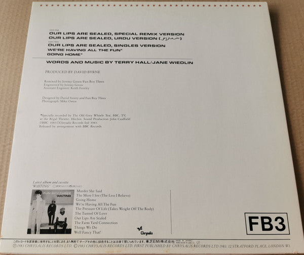 Master Release: Our Lips Are Sealed by Fun Boy Three