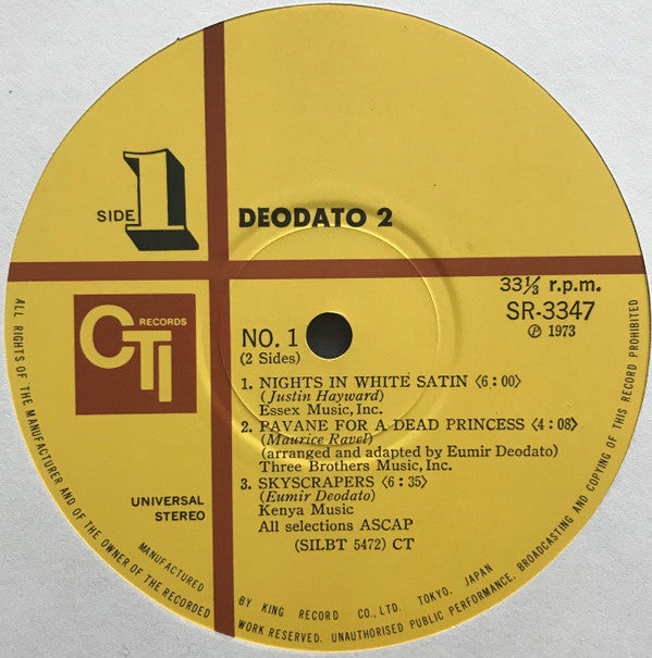 Release: Deodato 2-Vinyl-Japan-None-SR 3347-25348312