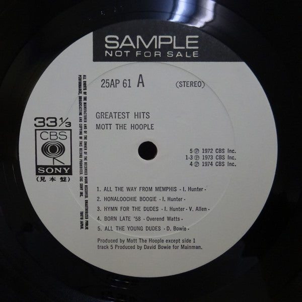Release: Greatest Hits-Vinyl-Japan-1976-25AP 61-12731977