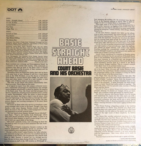 Release: Basie Straight Ahead-Vinyl-US-None-DLP 25902, MCA-29004-16082637