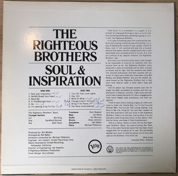 Master Release: Soul & Inspiration by The Righteous Brothers