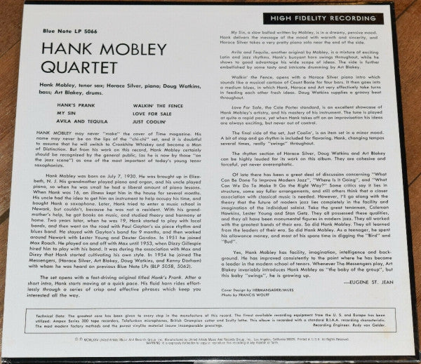 Master Release: Hank Mobley Quartet by Hank Mobley Quartet