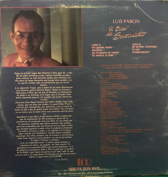 Master Release: El Sabor Del Sentimiento by Luis Pabón (2)