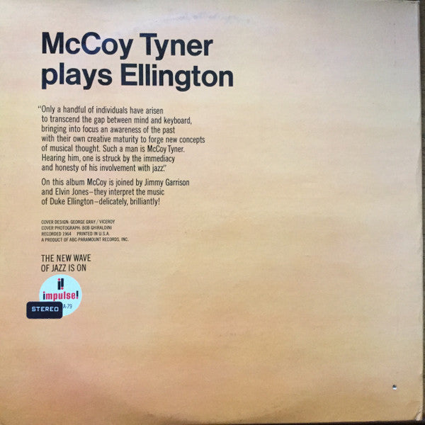 Release: McCoy Tyner Plays Ellington-Vinyl-US-1972-AS-79, AS-79-11904150