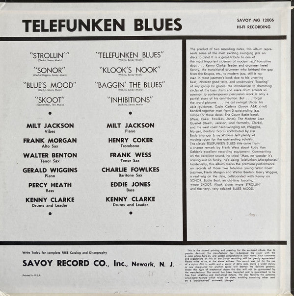 Release: Kenny Clarke-Vinyl-US-None-MG 12006-10477119