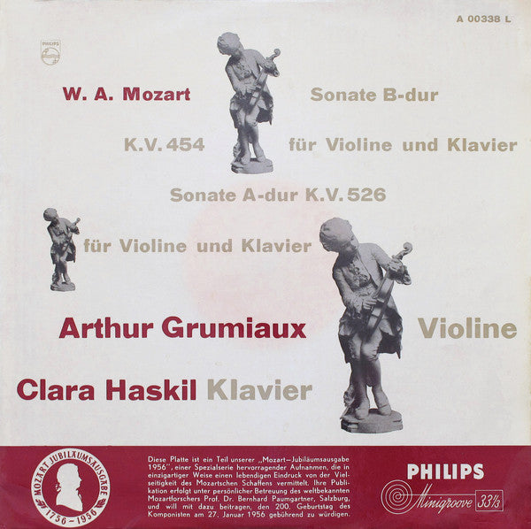Master Release: Sonata For Violin And Piano In B Flat Major K. 454 / Sonata For Violin And Piano In A Major K. 526 by Wolfgang Amadeus Mozart