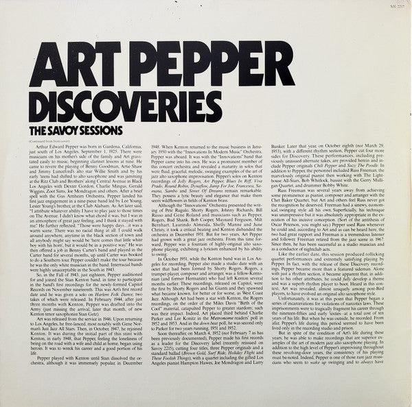 Master Release: Discoveries by Art Pepper