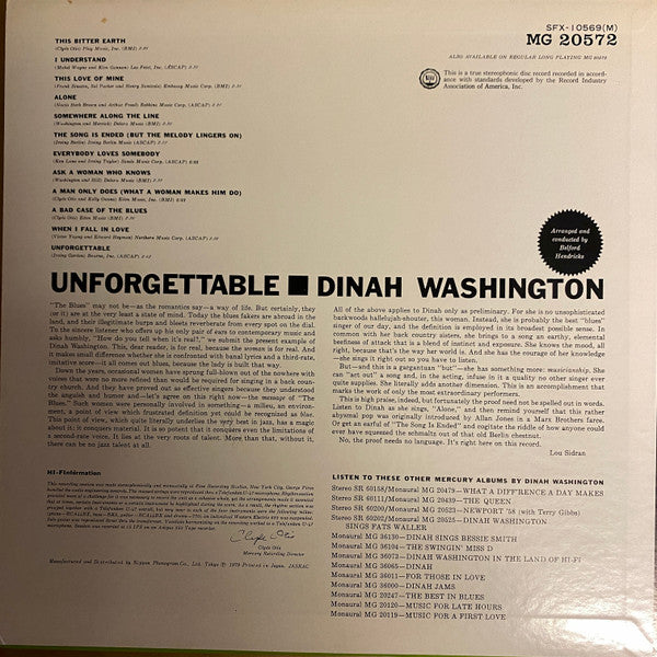 Release: Unforgettable-Vinyl-Japan-1978-SFX-10569(M)-21080410
