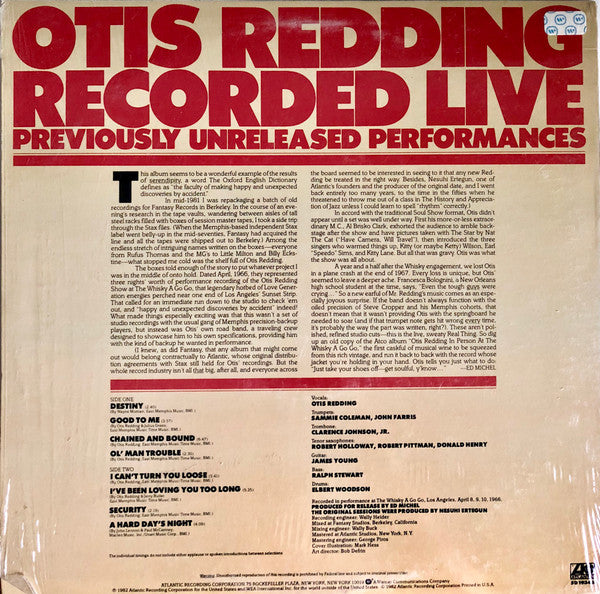 Release: Recorded Live (Previously Unreleased Performances)-Vinyl-US-1982-SD 19346-12274951
