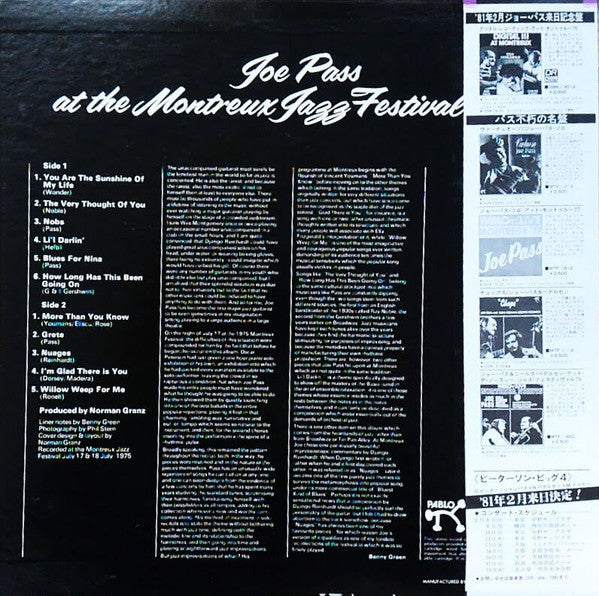 Master Release: At The Montreux Jazz Festival 1975 by Joe Pass