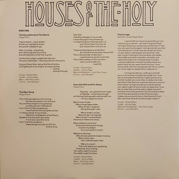 Houses Of The Holy