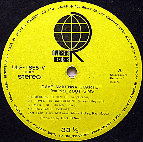 Dave McKenna Quartet Featuring Zoot Sims