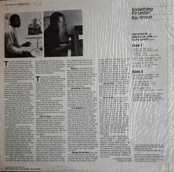 Release: Something For Lester-Vinyl-US-1978-S7641-15166637