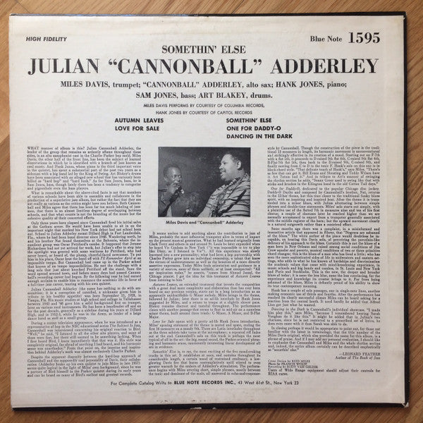 Release: Somethin' Else-Vinyl-US-1964-BST 1595, 1595-10594356