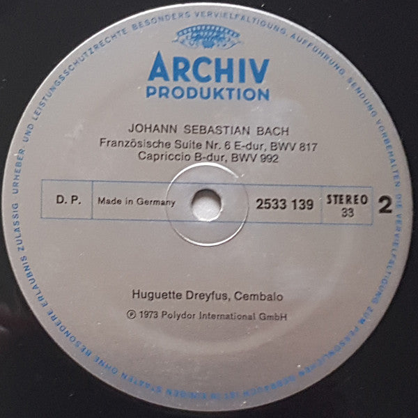 Master Release: Französische Suiten (French Suites ∙ Suites Françaises ∙ Nos. 5-6 ∙ BWV 816-817) - Capriccio BWV 992 by Huguette Dreyfus
