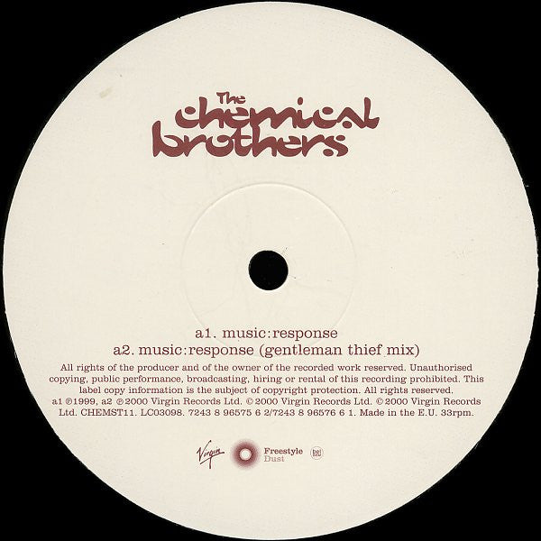 Release: Music:Response-Vinyl-Europe-2000-CHEMST11, 7243 8 96576 6 1, 7243 8 96575 6 2-9141