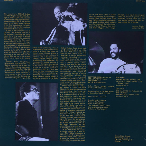 Master Release: On Stage Vol. 1 by Clifford Jordan And The Magic Triangle